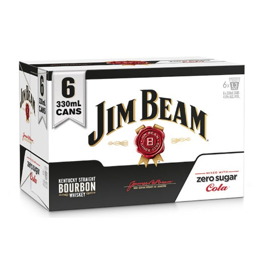 Jim Beam White & Zero Sugar Cola 4.8% Cans 6x330ml