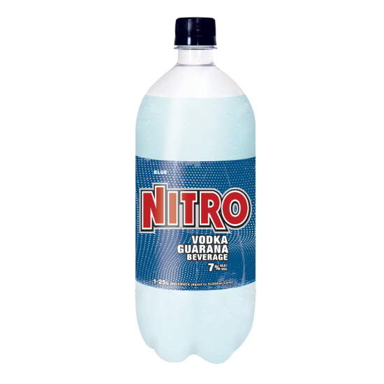 Nitro Blue Vodka Guarana Beverage 7% PET Bottle 1.25 LT