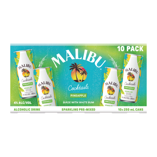Malibu Cocktails Pineapple 4% Cans 10x250ml