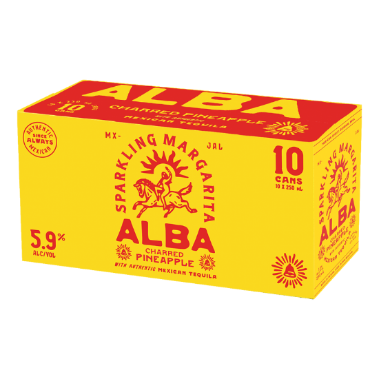 Alba Sparkling Margarita Charred Pineapple 5.9% Cans 10x250ml