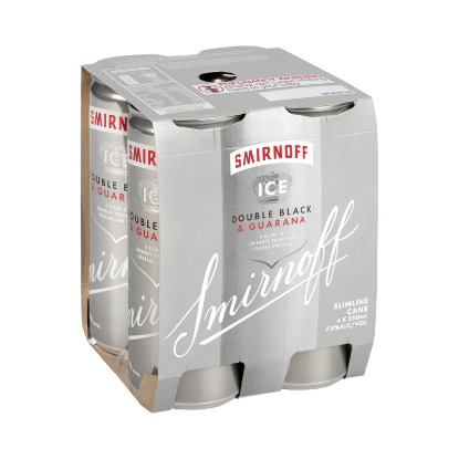 Smirnoff Ice Double Black & Guarana 7% Cans 4x250ml