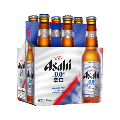 Asahi Super Dry 0.0% Alcohol Free Bottles 6x330ml