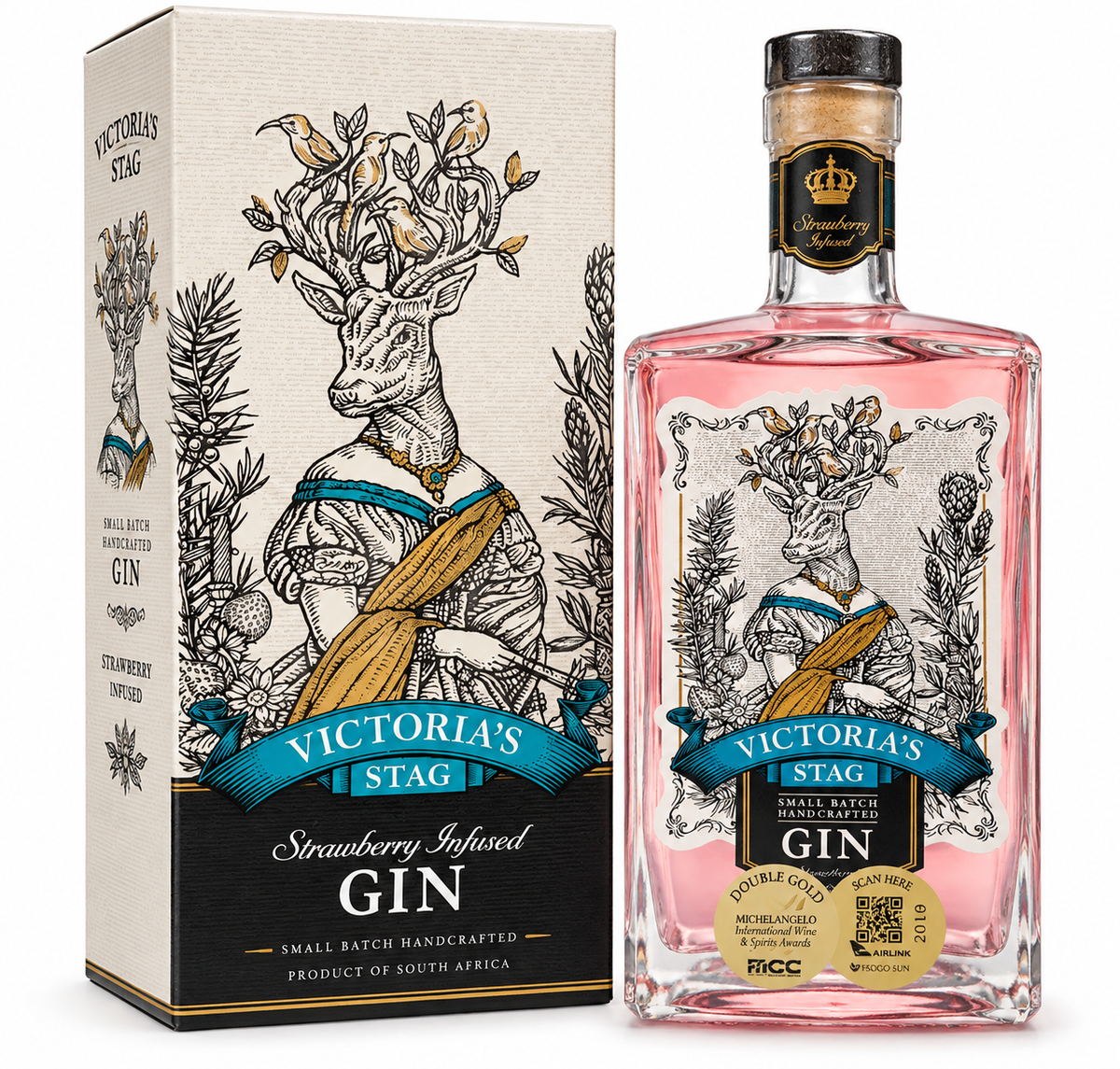 Victoria’s Stag Strawberry Infused Gin (750ml)