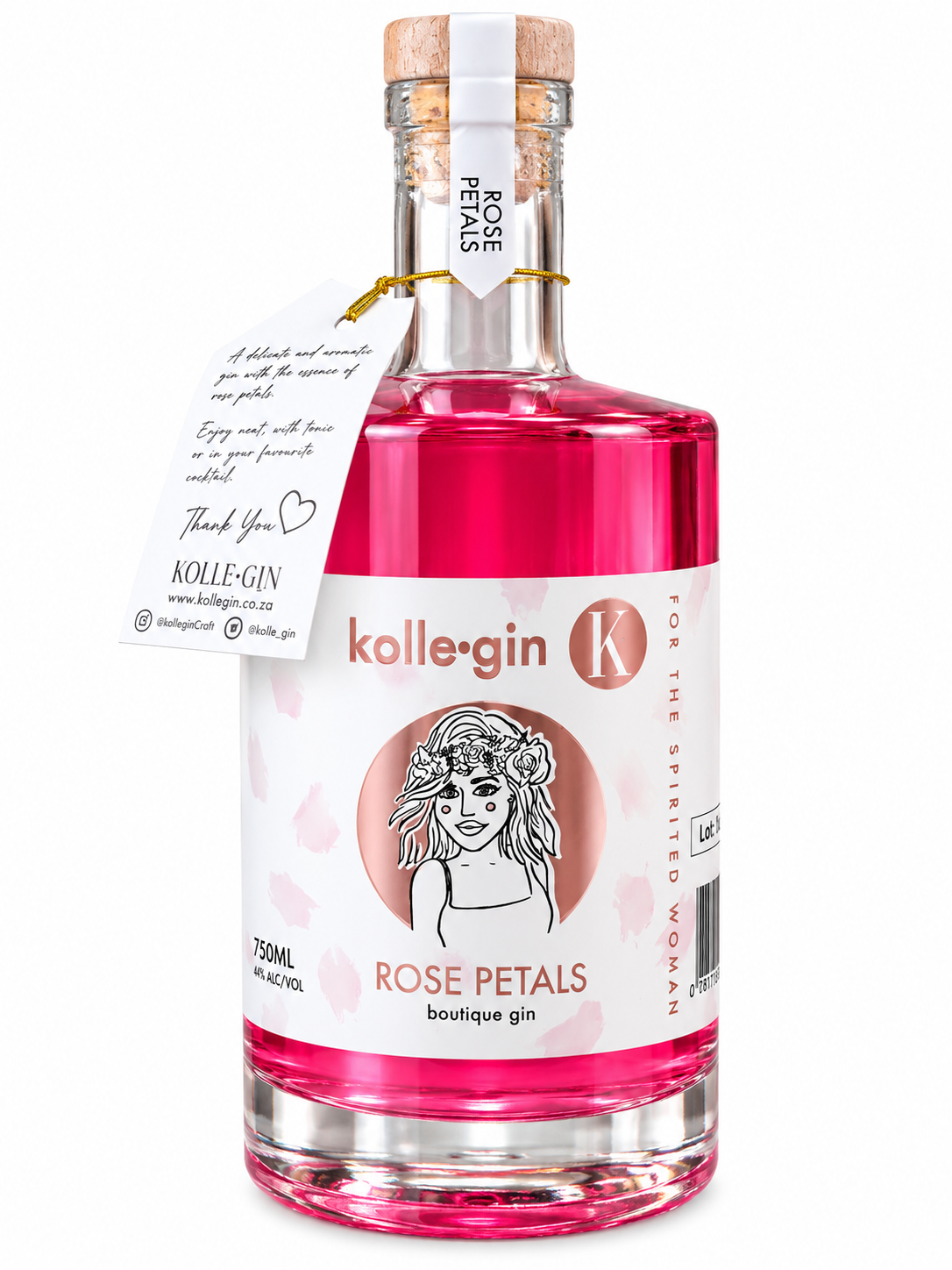 Kolle Gin Rose Petals – Boutique Gin (750ml, 44% ABV)