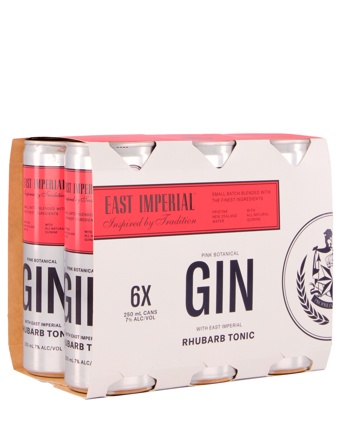 East Imperial London Pink Gin & Rhubarb Tonic 7% 6 Pack Cans 250ml
