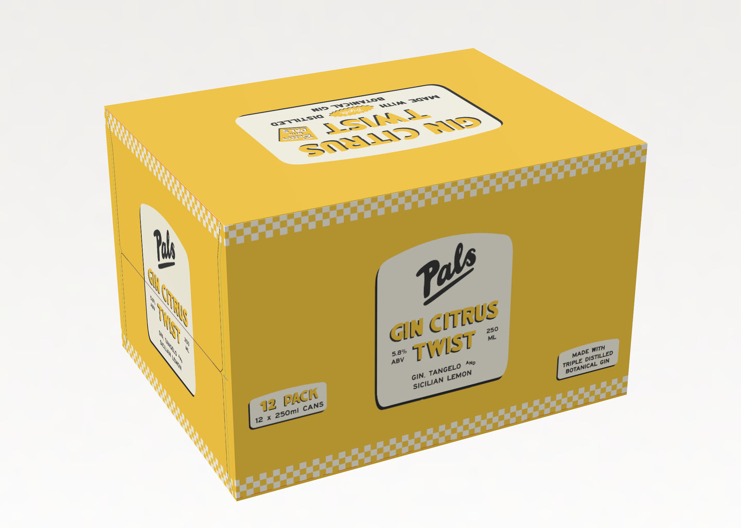 Pals Gin Citrus Twist 5.8% 12 Pack Cans 250ml