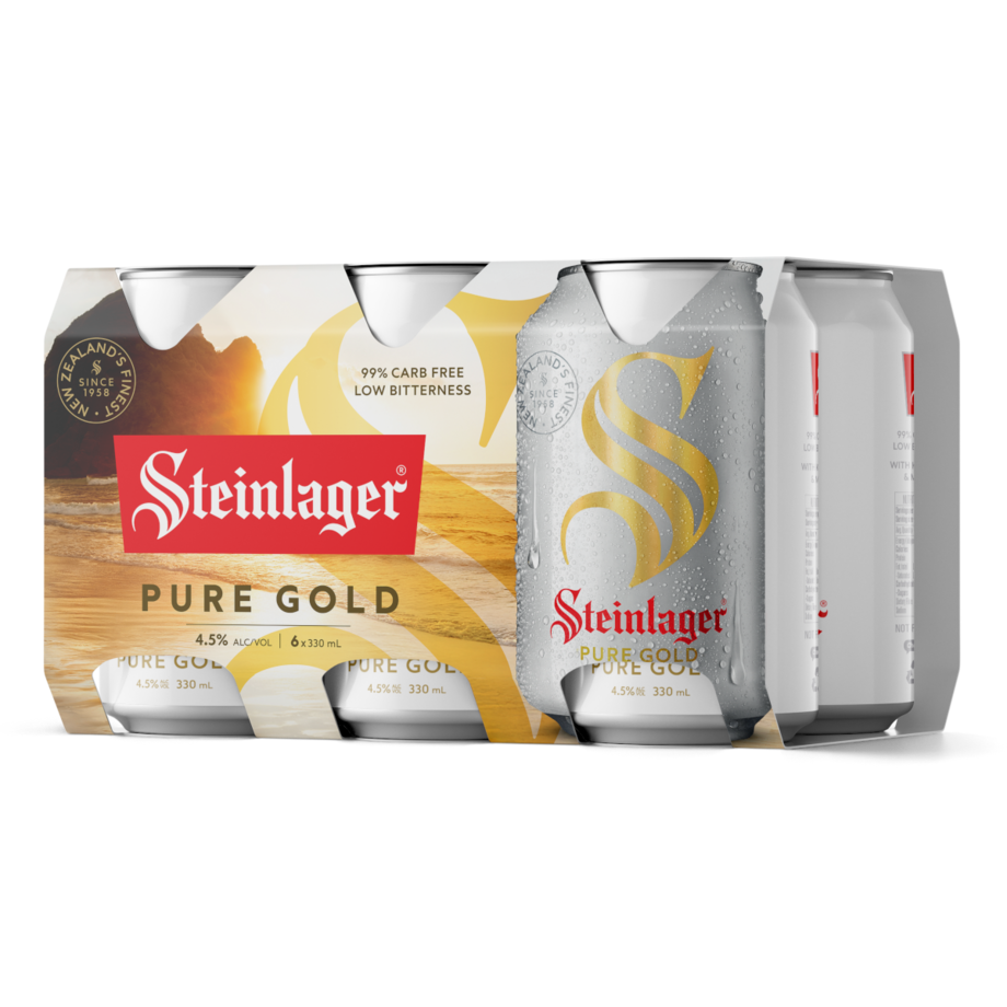 Steinlager Pure Gold 330mL Bottle 4x6 Pack