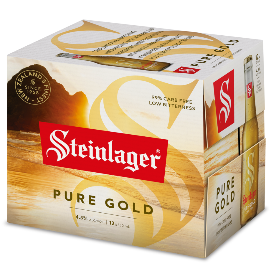Steinlager Pure Gold 330mL Bottle 12 Pack
