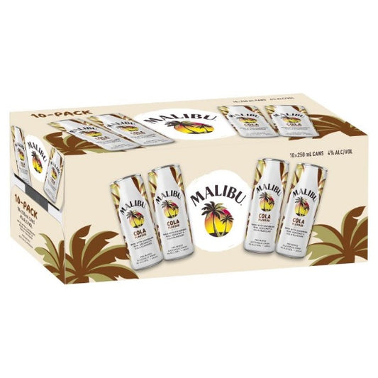 Malibu Cola 4% Cans 10x250ml