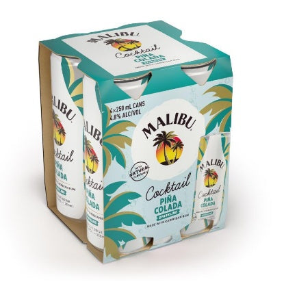 Malibu Cocktail Piña Colada 4.8% Cans 4x250ml