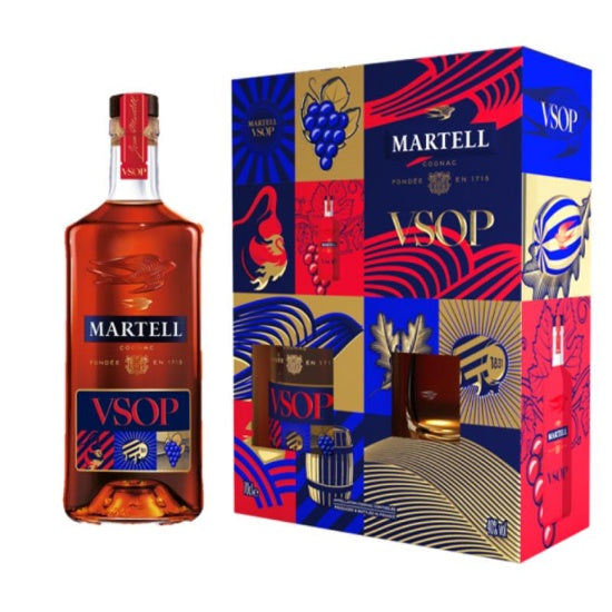 Martell VSOP Cognac & 2 Glasses Gift Pack 700ml