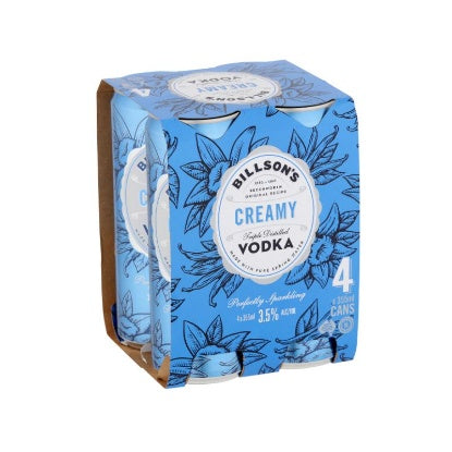 Billson's Vodka with Creamy 3.5% Cans 4x355ml