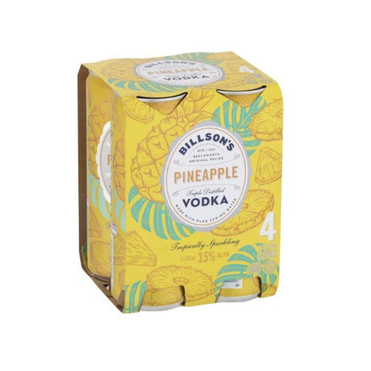 Billson's Vodka with Pineapple 3.5% Cans 4x355ml