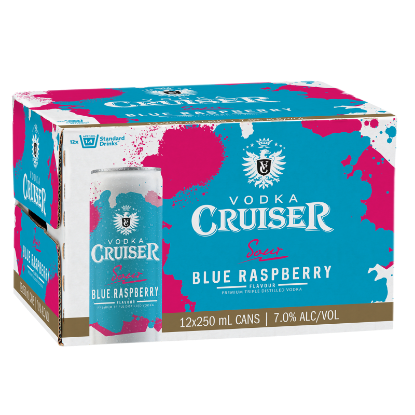 Cruiser Sour Blue Raspberry 7% Cans 12x250ml