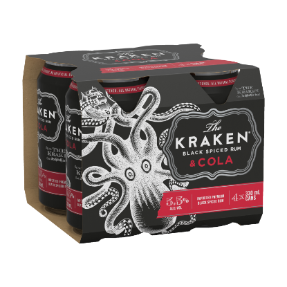 The Kraken Black Spiced Rum & Cola 5.5% Cans 4x330ml