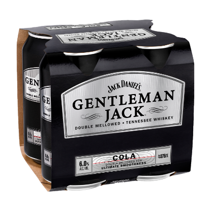 Gentleman Jack & Cola 6% Cans 4x375ml