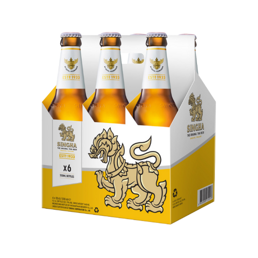 Singha Beer Bottles 6x330ml