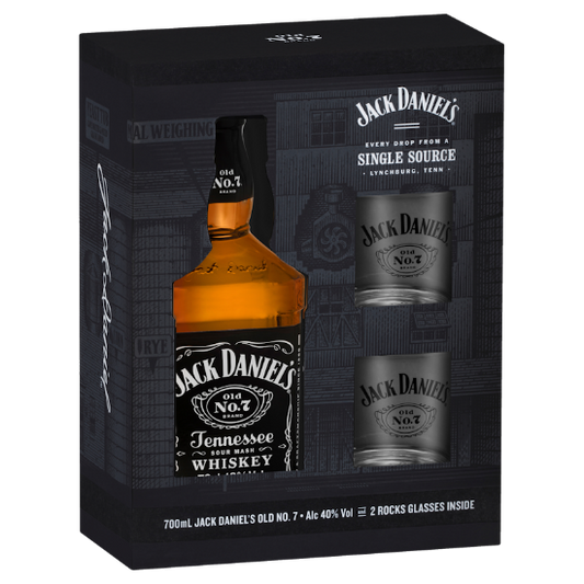 Jack Daniel's & 2 Glass Gift Pack 700ml