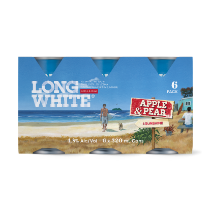 Long White Vodka Apple & Pear 4.8% Cans 6x320ml