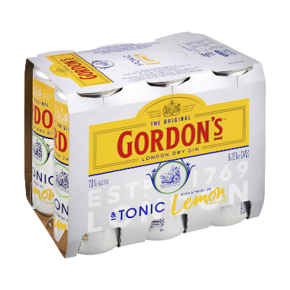 Gordon 4x6pk Cans 250ml