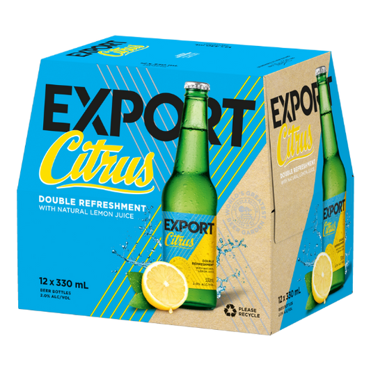 Export Citrus Lemon 2% Bottles 12x330ml