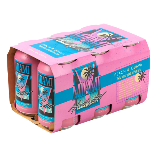 Miami Wine Cooler Peach & Guava 5% Cans 6x330ml