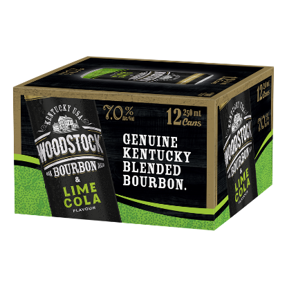 Woodstock & Lime Cola 7% Cans 12x250ml