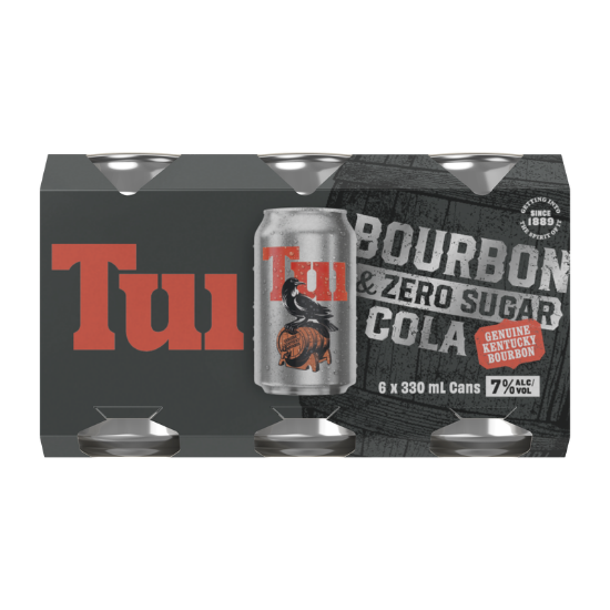 Tui Bourbon & Zero Sugar Cola 7% Cans 6x330ml