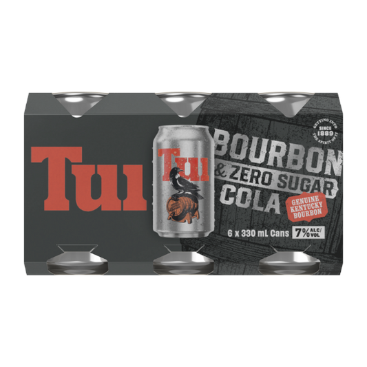 Tui Bourbon & Zero Sugar Cola 7% Cans 6x330ml