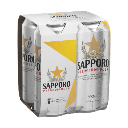 Sapporo Premium Japanese Beer Cans 4x500ml