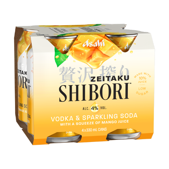 Asahi Zeitaku Shibori Vodka & Soda Mango 4% Cans 4x330ml