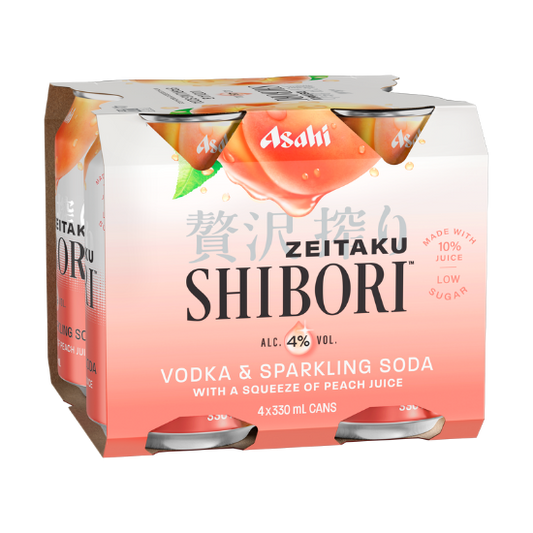 Asahi Zeitaku Shibori Vodka & Soda Peach 4% Cans 4x330ml