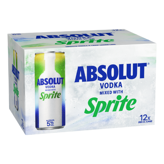 Absolut Vodka with Sprite 5% Cans 12x250ml