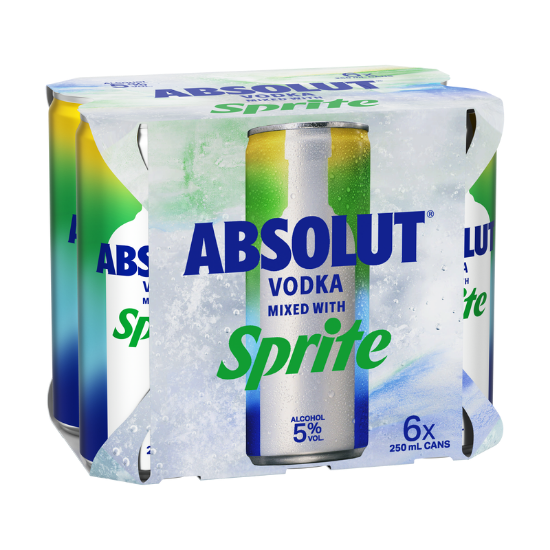 Absolut Vodka with Sprite 5% Cans 6x250ml