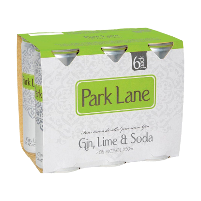 Park Lane Gin Lime & Soda 7% Cans 6x250ml