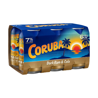 Coruba & Cola 7% Cans 6x330ml