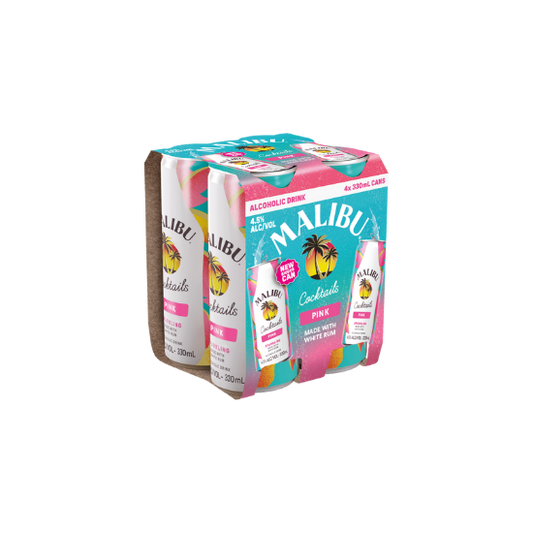 Malibu Cocktails Pink 4.5% Cans 4x330ml