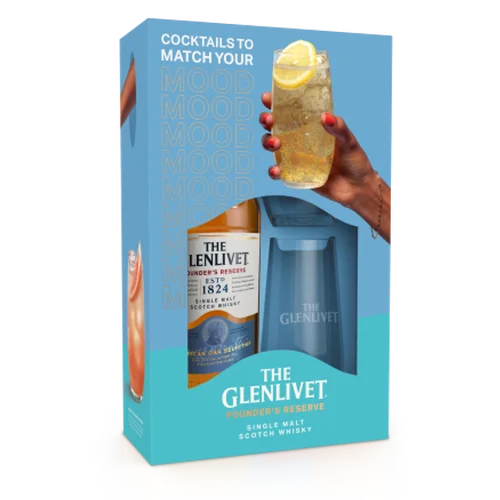 The Glenlivet Founders Reserve Single Malt Whisky & 2 Glass Gift Pack 700ml