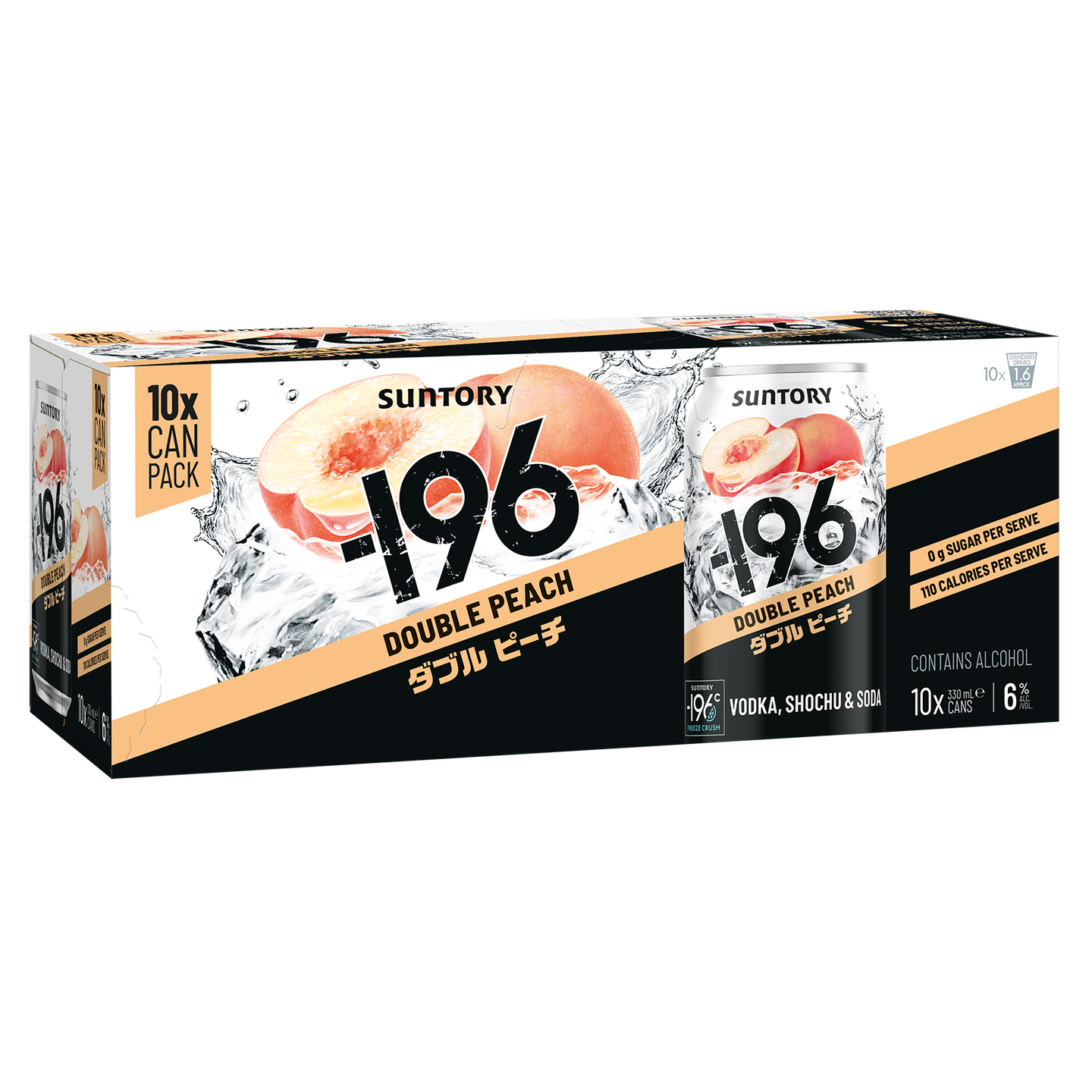 196 Double Peach 6% 10 Pack Cans 330ml