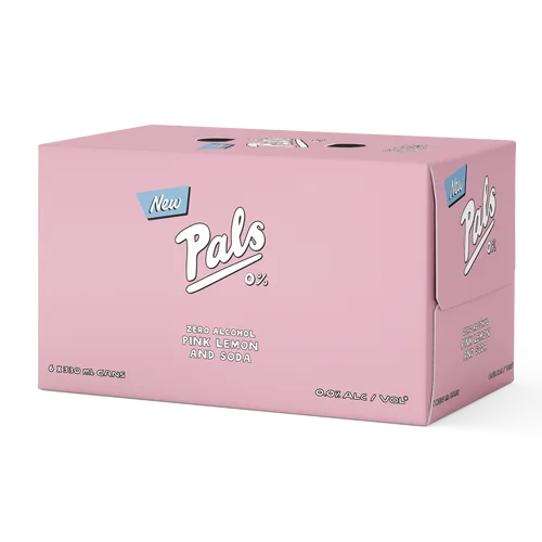 Pals Zero Alcohol Pink Lemon and Soda 6 Pack Cans 330ml