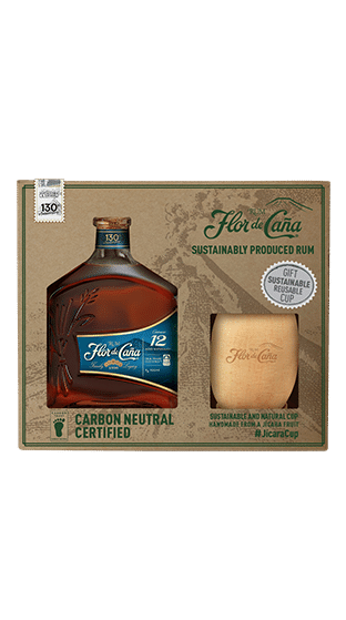 FLOR DE CANA 12 W/SUSTAINABLE CUP GIFTPACK 700ML