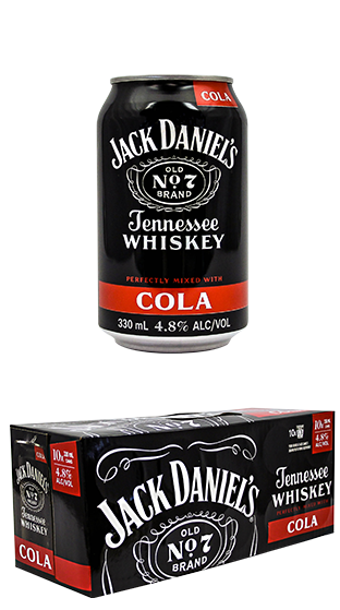 JACK DANIELS RTD & Cola 10pk Can 330ml