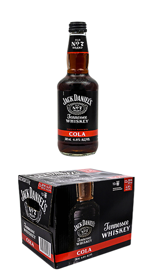 JACK DANIELS RTD & Cola RTD Bottle 12 Pack 330ml