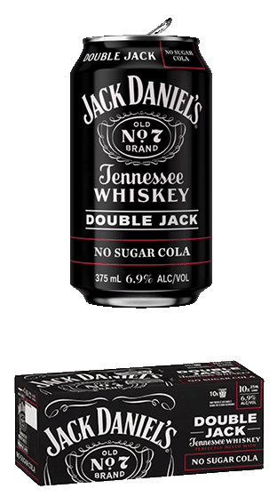 Jack Daniel's Double Jack No Sugar Cola 6.9% 10pk Cans 375ml
