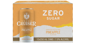 NEW VODKA CRUISER ZERO SUGAR PINEAPPLE 7% 250ML CAN 12PK