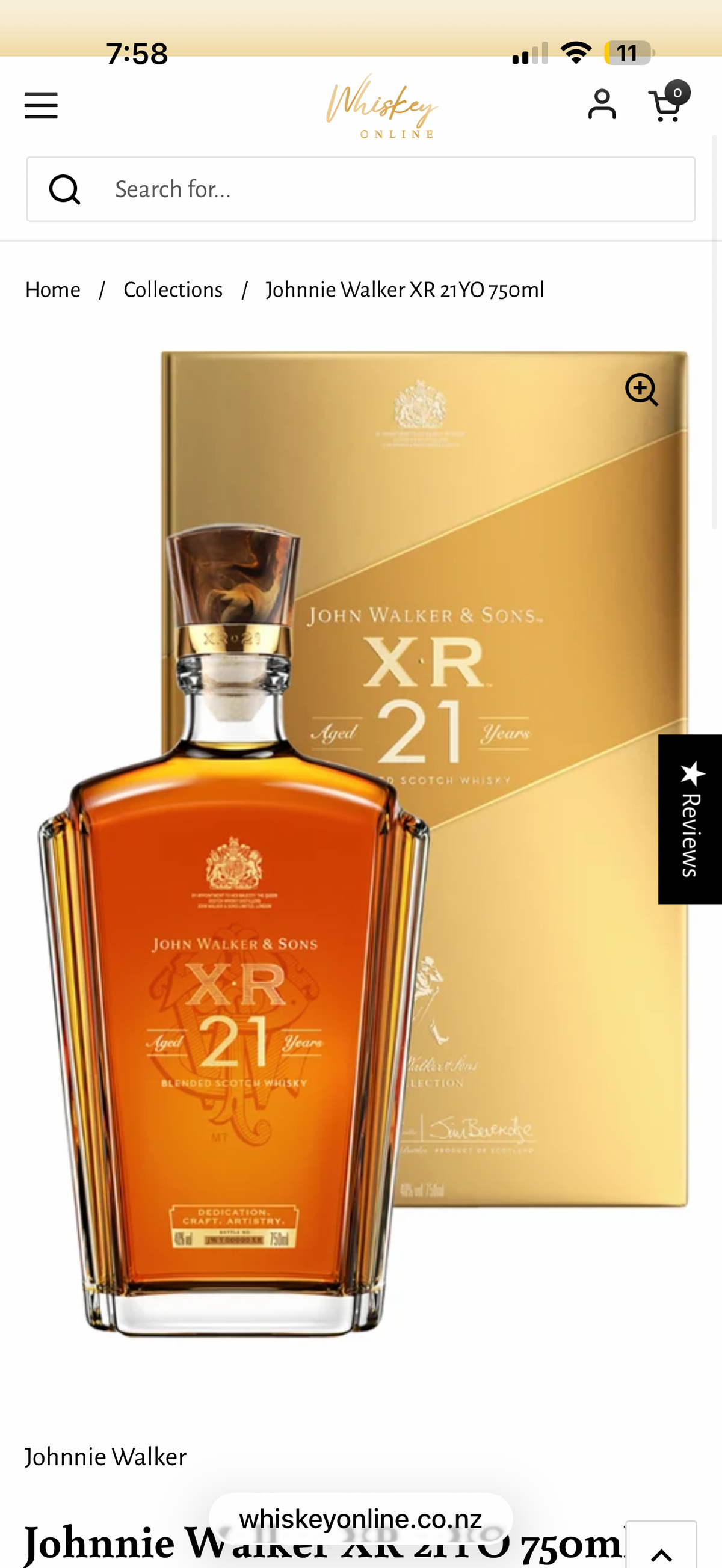 Johnnie Walker XR 21YO 750ml  6bottles case deal