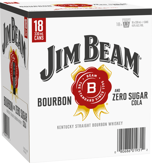 Jim Beam and Cola 330ml 18pk Cans