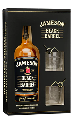 Jameson Black Barrel 700ml + 2 glasses