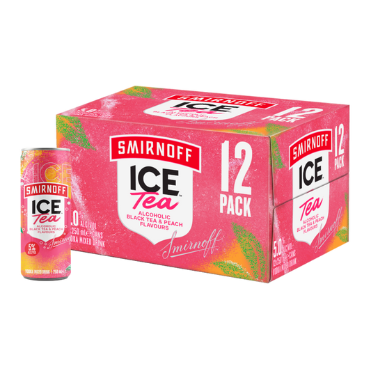 Smirnoff Ice Peach Tea 5% 12 Pack Cans 250ml