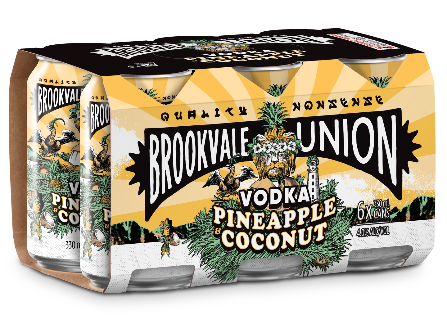 Brookvale Union Pineapple Coconut 4% 6 PK Cans 330ml